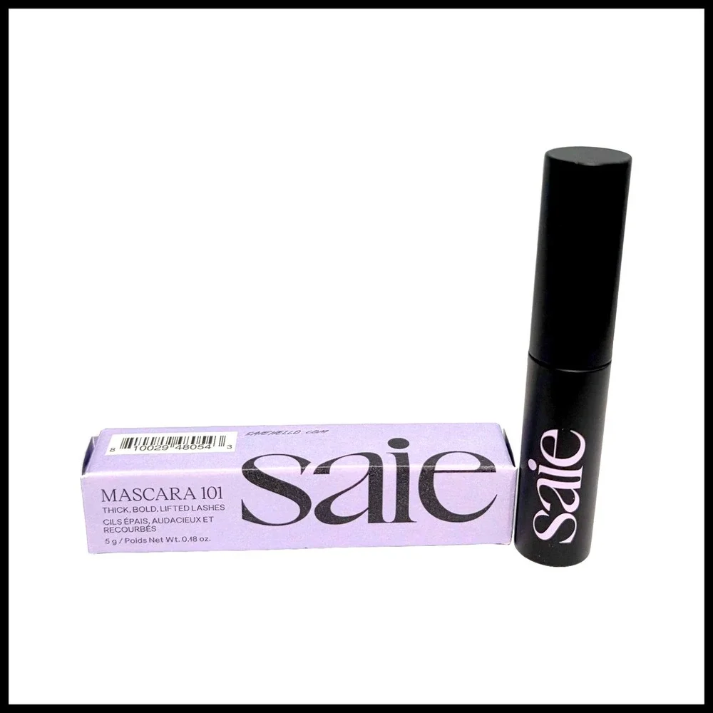 Saie Mascara 101 Black Noir Thick Bold Lifted Lashes 5g 0.18oz Travel Size NIB